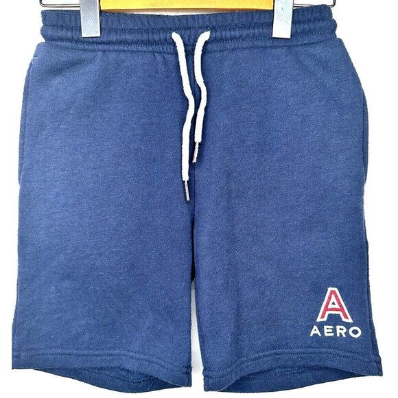 Aeropostale Boys Jogger Shorts Pull On Elastic Waist Casual Blue Size M (10/12) - Picture 1 of 7